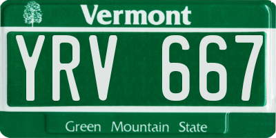 VT license plate YRV667