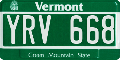 VT license plate YRV668