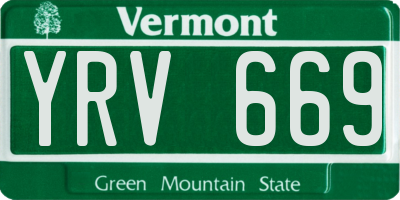 VT license plate YRV669