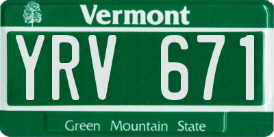 VT license plate YRV671