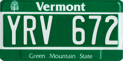 VT license plate YRV672
