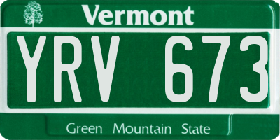 VT license plate YRV673
