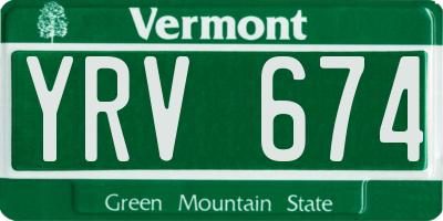 VT license plate YRV674