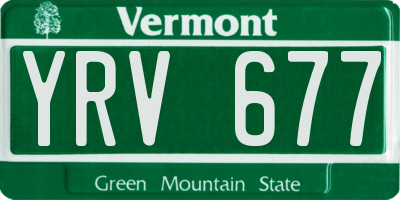 VT license plate YRV677