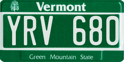VT license plate YRV680