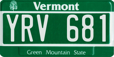 VT license plate YRV681