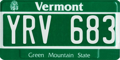 VT license plate YRV683