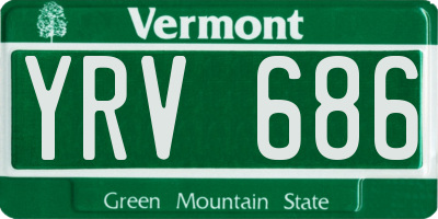 VT license plate YRV686