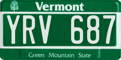 VT license plate YRV687