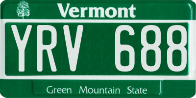 VT license plate YRV688