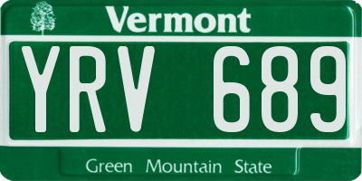 VT license plate YRV689