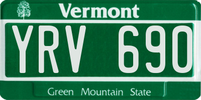 VT license plate YRV690