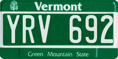 VT license plate YRV692