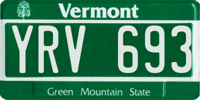 VT license plate YRV693