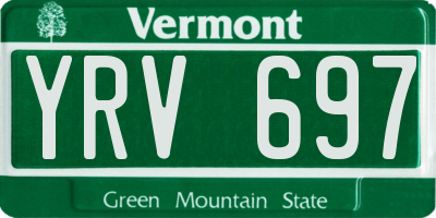 VT license plate YRV697