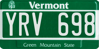 VT license plate YRV698