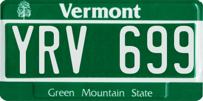VT license plate YRV699