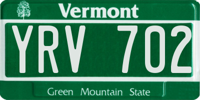VT license plate YRV702