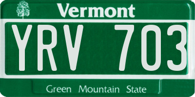 VT license plate YRV703