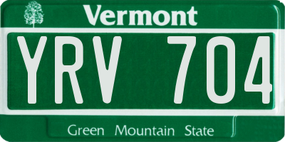 VT license plate YRV704