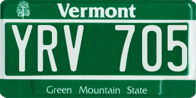 VT license plate YRV705