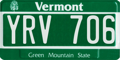 VT license plate YRV706
