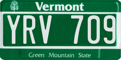 VT license plate YRV709