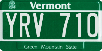 VT license plate YRV710