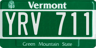 VT license plate YRV711