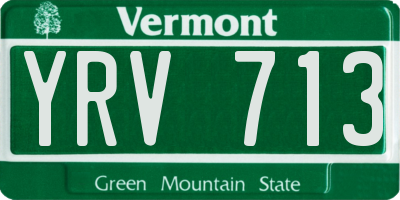 VT license plate YRV713