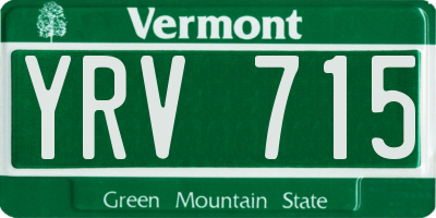VT license plate YRV715
