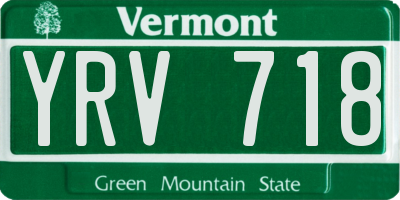 VT license plate YRV718