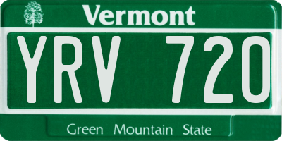 VT license plate YRV720