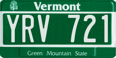 VT license plate YRV721