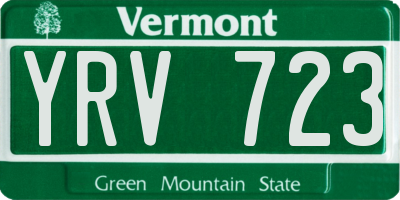 VT license plate YRV723