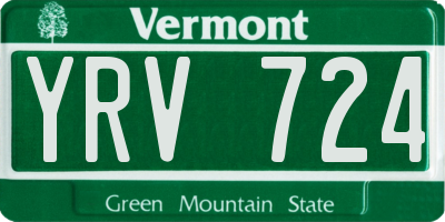 VT license plate YRV724
