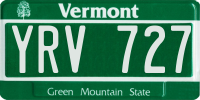 VT license plate YRV727