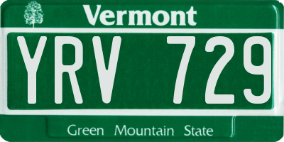 VT license plate YRV729