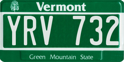 VT license plate YRV732
