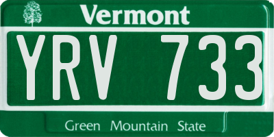 VT license plate YRV733