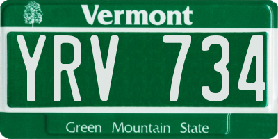 VT license plate YRV734