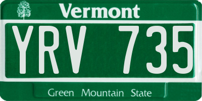 VT license plate YRV735
