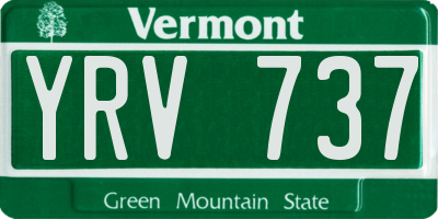 VT license plate YRV737