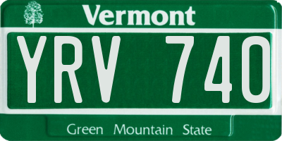 VT license plate YRV740