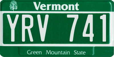 VT license plate YRV741