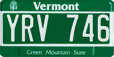 VT license plate YRV746