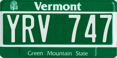 VT license plate YRV747