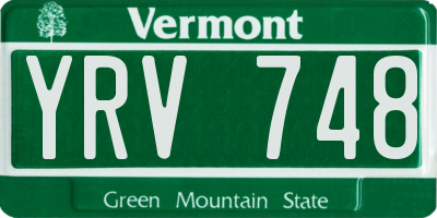 VT license plate YRV748