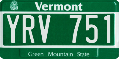 VT license plate YRV751