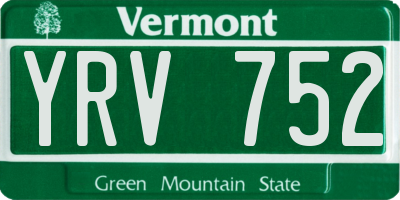 VT license plate YRV752